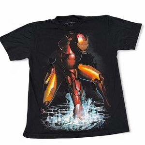 Iron Man black cotton t-shirt Size L